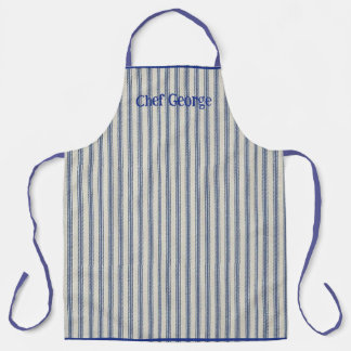 Pin Stripe Apron Name French Style エプロン