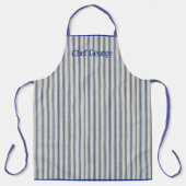 Pin Stripe Apron Name French Style エプロン (正面)