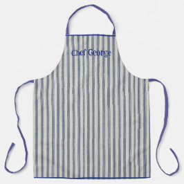 Pin Stripe Apron Name French Style エプロン