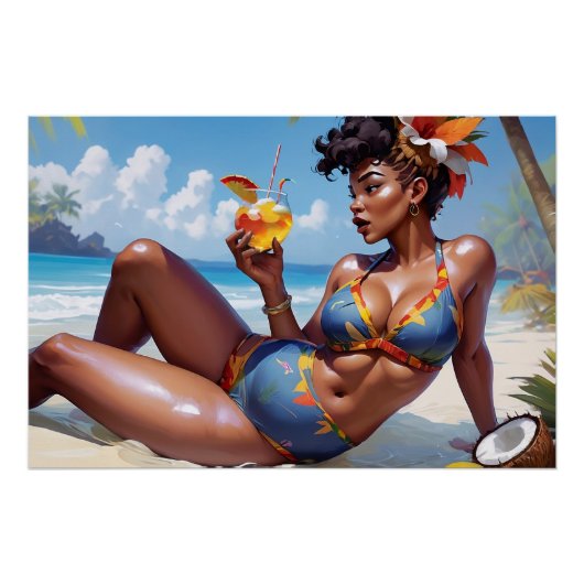 Pin-up à la plage ポスター (正面)