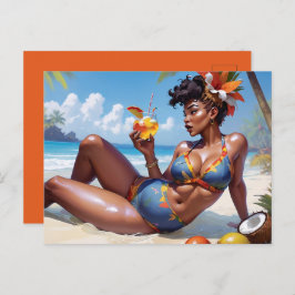 Pin-up à la plage ポストカード
