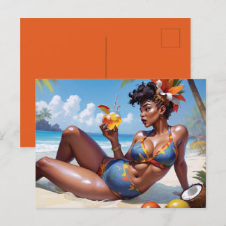 Pin-up à la plage ポストカード