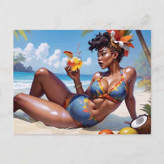 Pin-up à la plage ポストカード (正面)