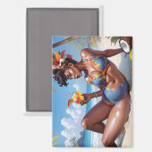 Pin-up à la plage マグネット (正面/裏面)
