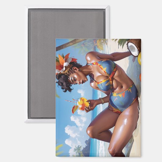 Pin-up à la plage マグネット (正面/裏面)