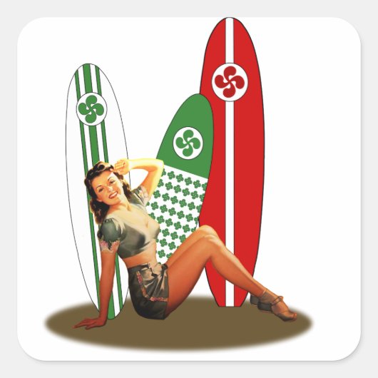 Pin-up Basque France スクエアシール (正面)
