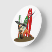 Pin-up Basque France ラウンド壁時計 (傾斜)