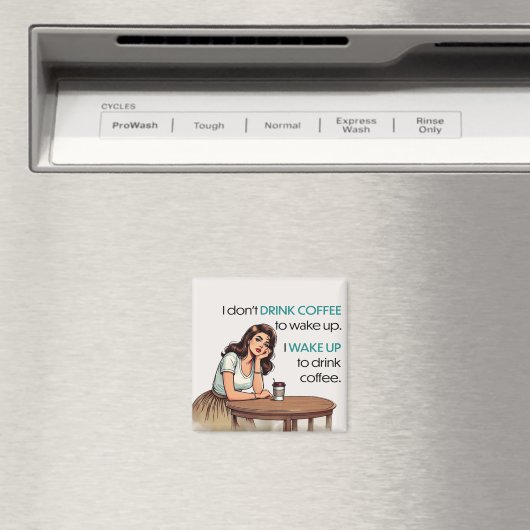 Pin-up Girl – 私はコーヒーを飲むために目を覚ます マグネット (インサイチュ (食洗機))