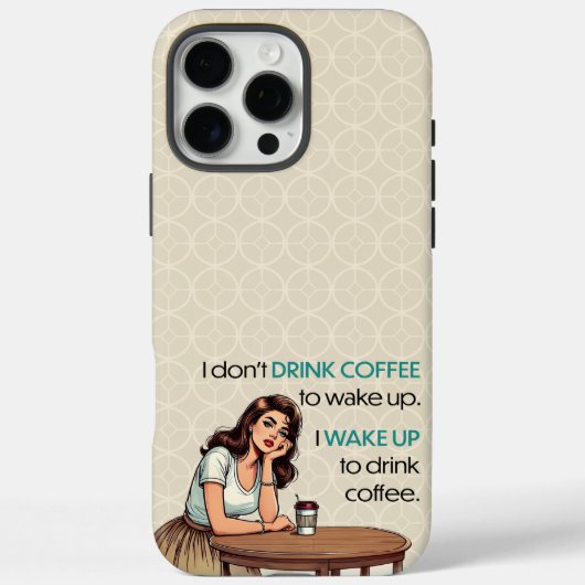 Pin-up Girl – 私はコーヒーを飲むために目を覚ます Case-Mate iPhoneケース (裏面)