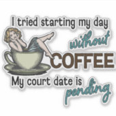 Pin-up Girl Coffee Addict  シール (正面)