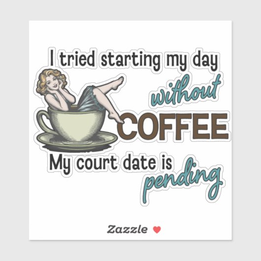 Pin-up Girl Coffee Addict  シール (シート)