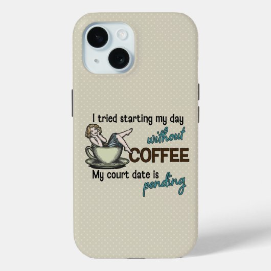 Pin-up Girl Coffee Addict  Case-Mate iPhoneケース (裏面)