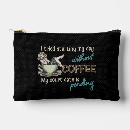 Pin-up Girl Coffee Addict Cosmetic Bag アクセサリーポーチ (正面)