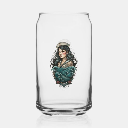 pin up girl glass ガラス缶 (正面)