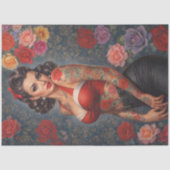 Pin-up Tattoo beauty decoupage paper 薄葉紙 (正面)