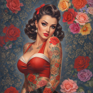 Pin-up Tattoo beauty decoupage paper 薄葉紙