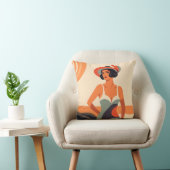 pin up woman retro in the sea  クッション (椅子)