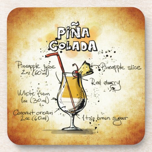 Pina Coladaのカクテルのレシピ コースター (正面)