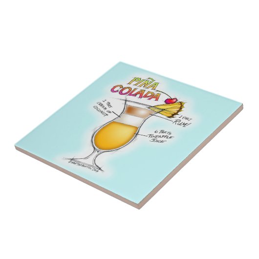 PINA COLADAのレシピのカクテルの芸術 タイル (側面)