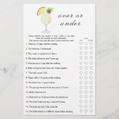 Pina Colada Bridal shower - Over or under game (正面)