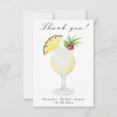 Pina Colada Cocktail Bridal Shower サンキューカード (正面)