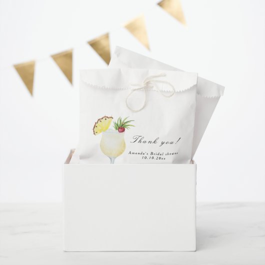 Pina Colada Cocktail Bridal Shower フェイバーバッグ (パーティー)