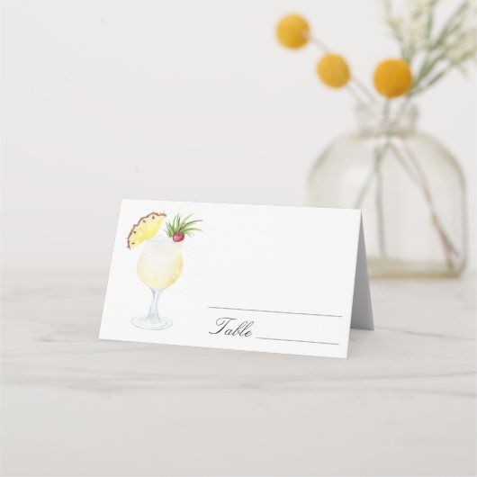 Pina Colada Cocktail - wedding place cards プレイスカード (正面)