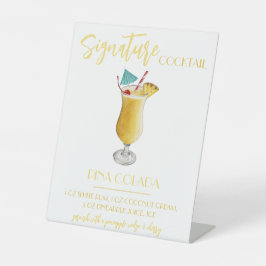 Pina Colada Signature Cocktail Recipe 台座サイン
