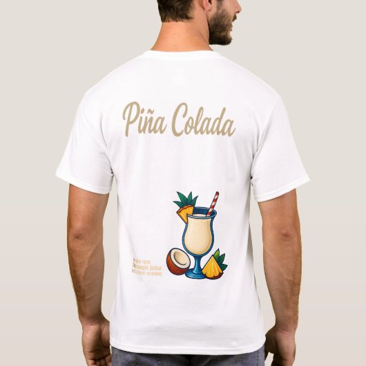 Piña Colada T-Shirt – Tropical Rum Cocktail Tシャツ (裏面)