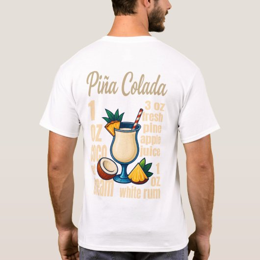 Piña Colada T-Shirt – Tropical Rum Cocktail Tシャツ (裏面)