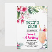 Piña Colada tropical party Invitation  招待状 (正面/裏面)