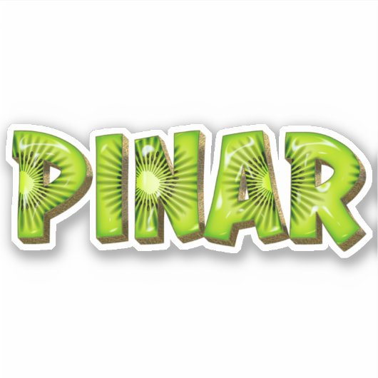 Pinar Name Kiwi Design Aufkleber Sticker シール (正面)