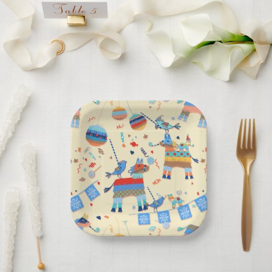 Pinataパーティー紙プレート ペーパープレート (ウェディング)