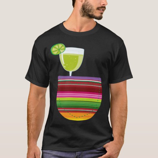 Pinata Blanket Mexican margaritha lottery Pocket Tシャツ (正面)
