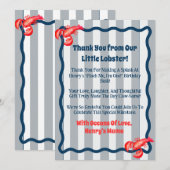 Pinch Me, I'm One lobster 1st Birthday  サンキューカード (正面/裏面)