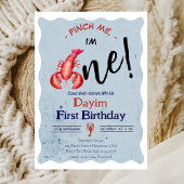 Pinch Me, I'm One Lobster Boy 1st Birthday 招待状