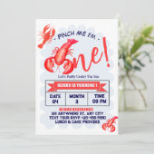 Pinch Me, I'm One Lobster Boy 1st Birthday Party 招待状 (スタンド正面)