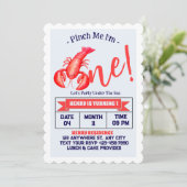 Pinch Me, I'm One Lobster Boy 1st Birthday Party 招待状 (スタンド正面)