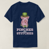 Pinches Get Stitches Irish St Patricks Day Pig Ire Tシャツ (デザイン正面)