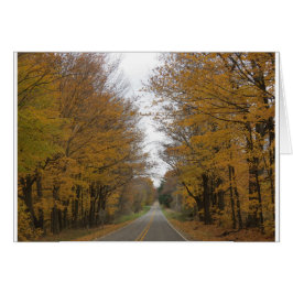 pine湖のまわりの道の秋色