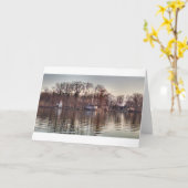 pine湖の秋の反射 カード (黄色い花)