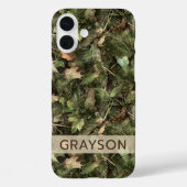 Pine and Leaves Camouflage Personalized Case-Mate iPhoneケース (裏面)