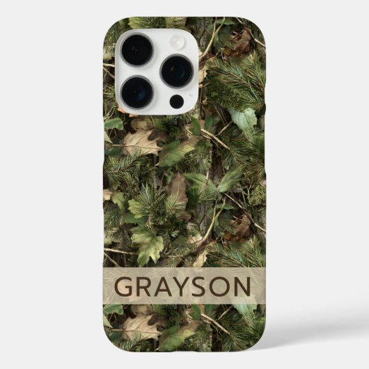 Pine and Leaves Camouflage Personalized Case-Mate iPhoneケース (裏面)