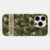 Pine and Leaves Camouflage Personalized Case-Mate iPhoneケース (裏面 (横))