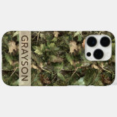 Pine and Leaves Camouflage Personalized Case-Mate iPhoneケース (裏面 (横))