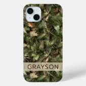 Pine and Leaves Camouflage Personalized Case-Mate iPhoneケース (裏面)