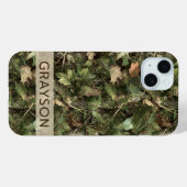 Pine and Leaves Camouflage Personalized Case-Mate iPhoneケース (裏面 (横))