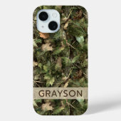 Pine and Leaves Camouflage Personalized Case-Mate iPhoneケース (裏面)