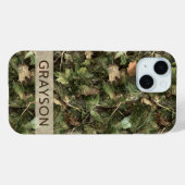 Pine and Leaves Camouflage Personalized Case-Mate iPhoneケース (裏面 (横))