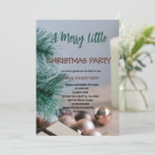 pine and Ornaments Merry Little christmas party 招待状 (スタンド正面)